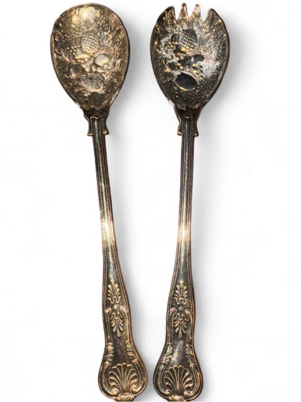 Vintage Silver Plated Serving Spoon & Spork Set Made in England